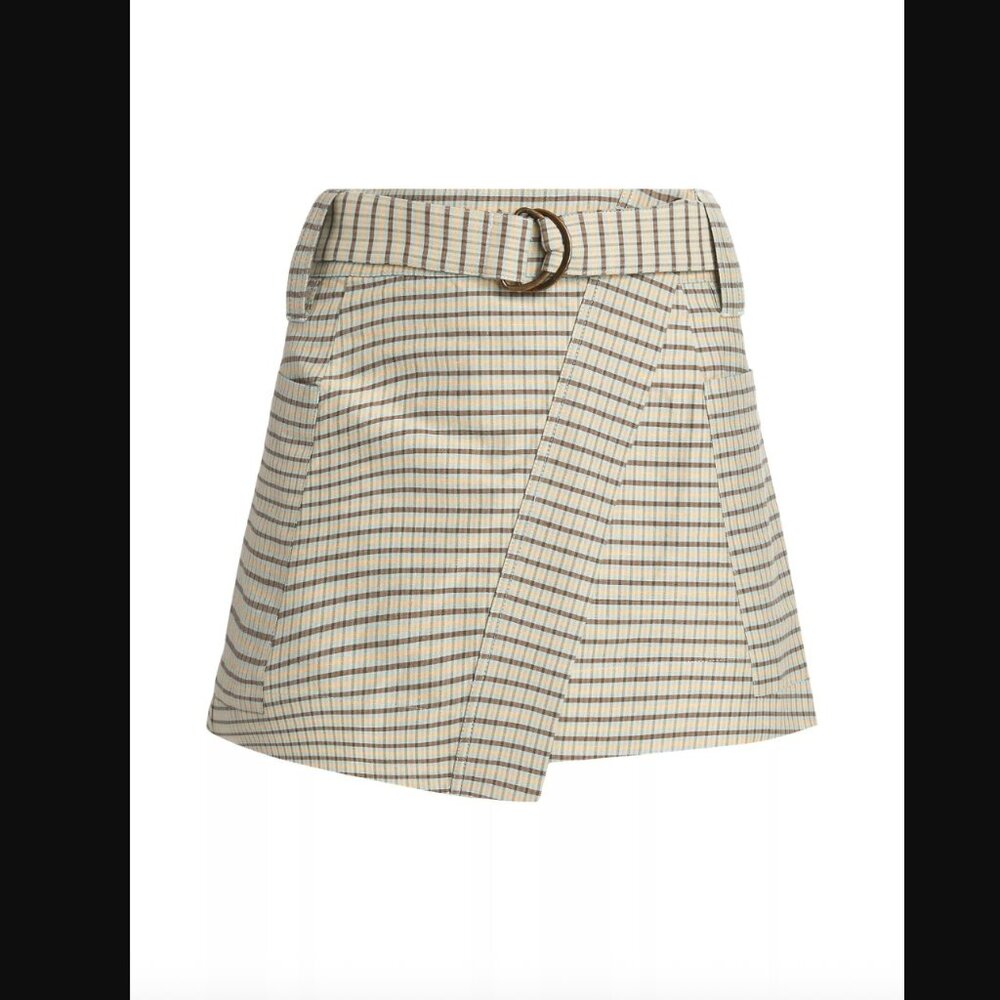 NWT Rails Deanna Checked Miniskirt in Sage Mini Check | Size S